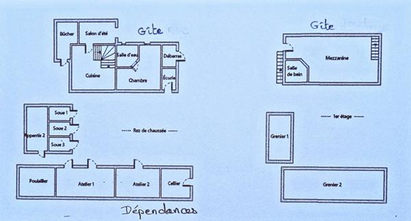 Dpt Maine-et-Loire (49) à vendre Noyant maison 4 pièces (129 m2) + gîte 3 pièces (77 m2) - Terrain : 6122 m2