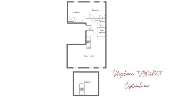 3 pièces lumineux avec mezzanine, cave et garage – Idéal investisseur
