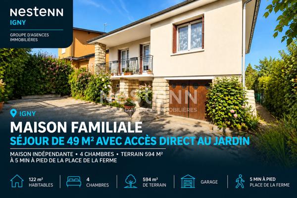 Nestenn Igny - Maison sur Igny 7 pièces 122 m2 - Quartier Gommonvilliers - 4 chambres - Jardin - Proche des Commerces et Ecole Joliot Curie / Jules Ferry, des transports - Proximité Vélizy/Saclay