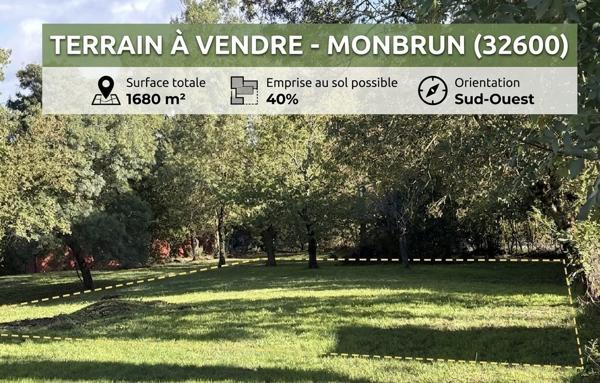 Terrain  1680 m2 40 % Emrise