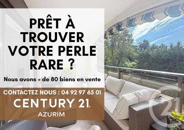 Appartement F3 à vendre  3 pièces - 75,70 m 2   MANDELIEU LA NAPOULE  - 06