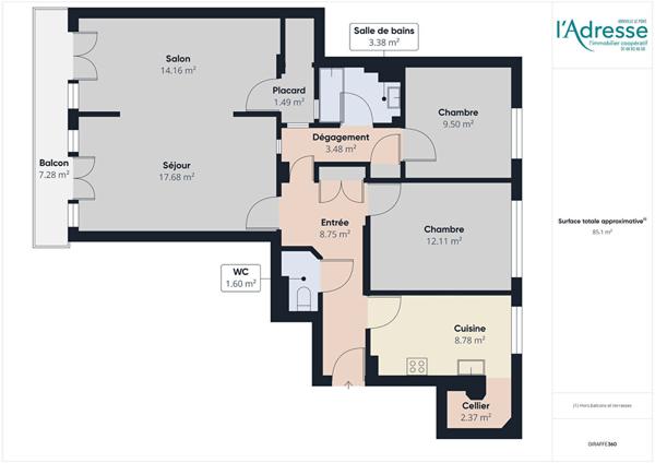 Appartement 4 pièce(s) 85m² POLANGIS