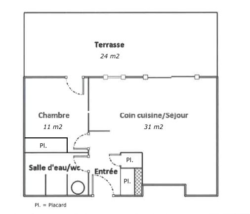 Appartement 2 pièces - 50 m²