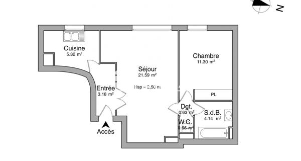 Location Appartement 2 pièces 46.82 m² - Paris 75015