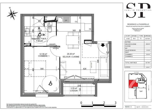 Appartement F2 à vendre  2 pièces - 38,76 m2 MELUN - 77