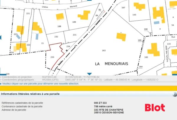 Terrain 730m²