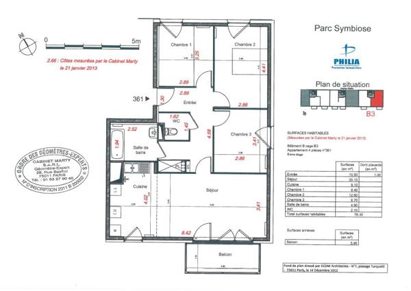 Appartement Nanterre 4 pièce(s) 78.40 m2