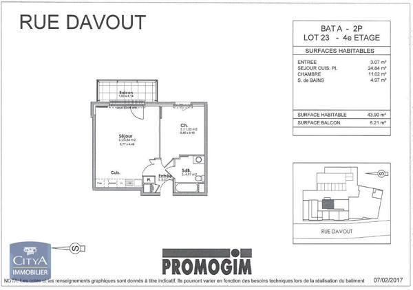 Appartement à louer 2 pièces 43.9m² Dijon (21000)