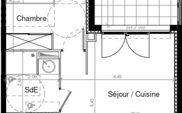 Appartement à vendre    2 pièces • 45,24 m2 Nîmes