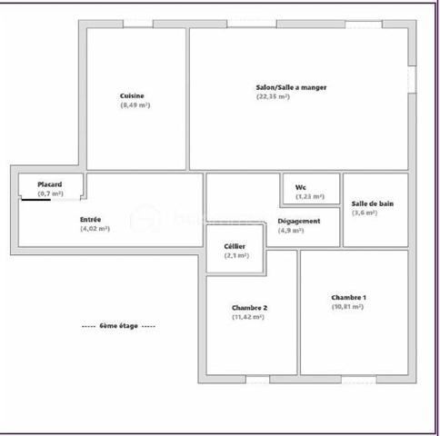 Appartement de 69,62 m²