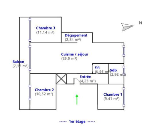 Appartement 4 pièces - 70 m² Exclusivité efficity
