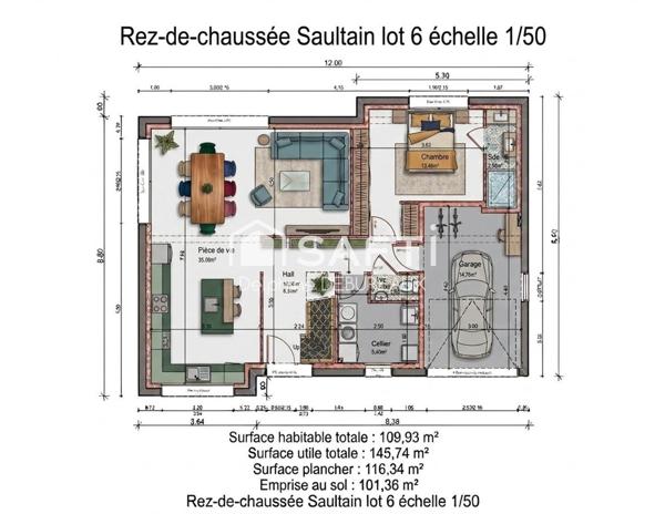 MAISON INDIVIDUELLE NEUVE SEMI PLAIN-PIED – SAULTAIN