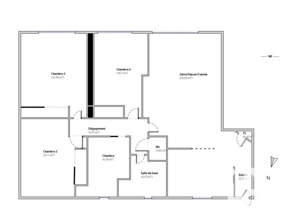 Appartement à vendre 5 pièces 86 m² Paris 20