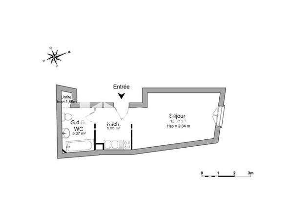 Location Studio 26.4 m² - 31 COURS ARISTIDE BRIAND Bordeaux 33000