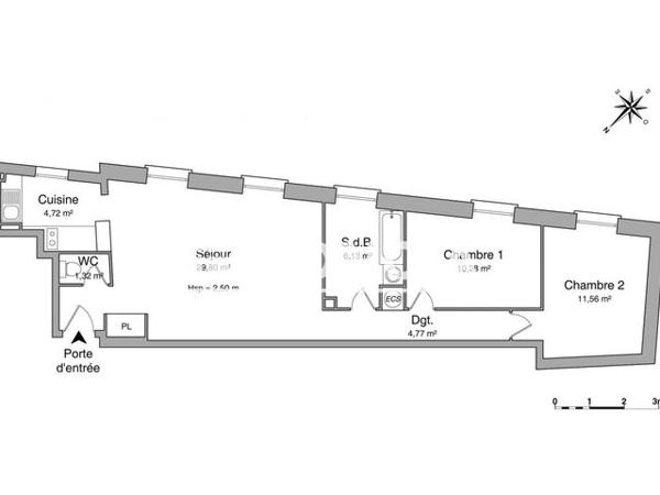 Location Appartement 3 pièces 58.6 m² - RESIDENCE LE GALLIEN - 46 BIS RUE MAGENTA Poitiers 86000