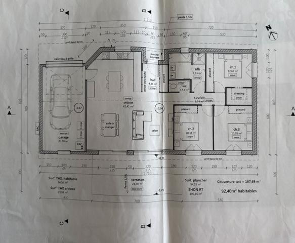 Millau (12100) MAISON F4 92 M² SUR TERRAIN DE 600 ²