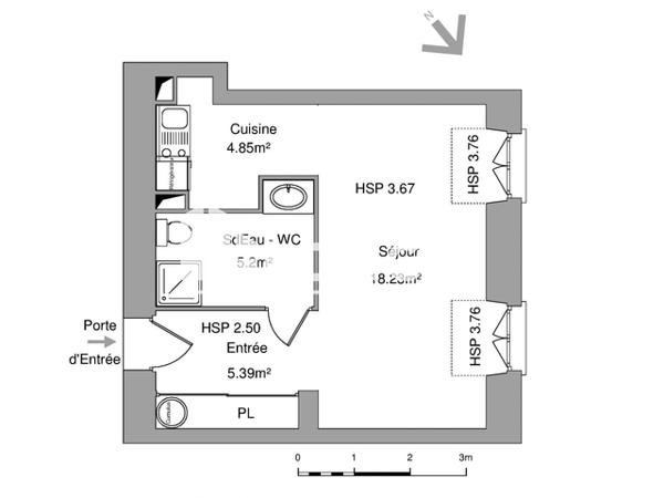 Location Studio 33.67 m² - 18 RUE JULES FERRY Poitiers 86000