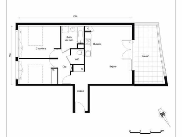 Colomiers Perget - T3 de 65 m² avec ascenseur + 2 parkings sécurisés