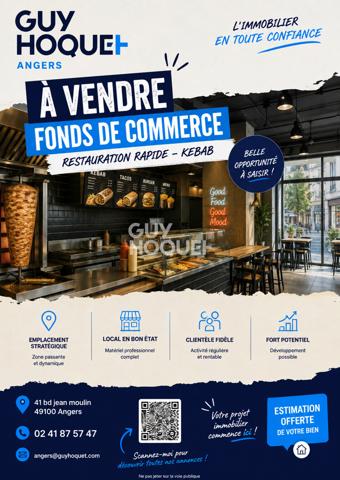À VENDRE – FONDS DE COMMERCE RESTAURATION RAPIDE / KEBAB