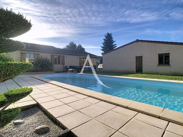 Maison LABARTHE SUR LEZE , de plain pied 4 pièce(s) 99 m2 avec garage et piscine