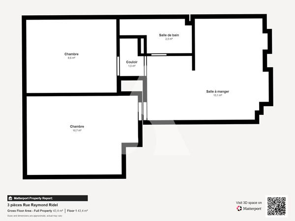 Appartement 3 pièces 38.42 m2
