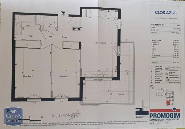 Appartement à louer 3 pièces 62.82m² Hyères (83400)