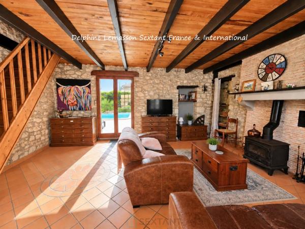 Maison en pierre avec piscine – idéale location saisonnière, proche Duras