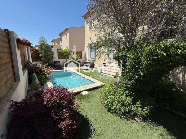 Maison 90 m² – 3 chambres – Piscine – Garage – Exposition plein sud
