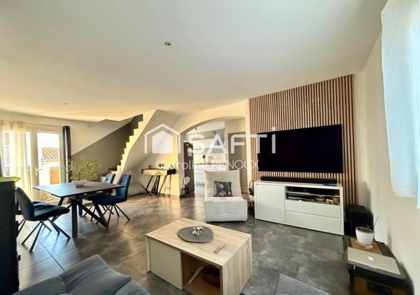Maison 90 m² – 3 chambres – Piscine – Garage – Exposition plein sud
