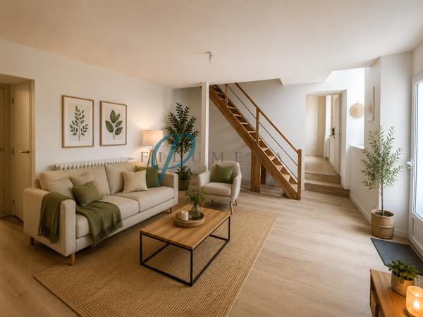 Grande maison avec séjour salon, cuisine sur rez-de-jardin avec 4 chambres + 1 étage à aménager