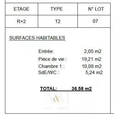 Appartement T2 de 39 m²