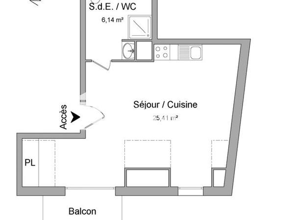 Location Studio 31.55 m² - 9 AVENUE DU BOIS CHAPET Mennecy 91540