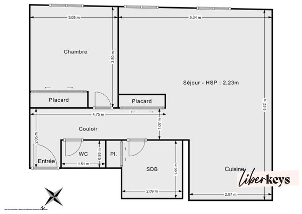 COURSAN : Magnifique appartement T2 lumineux au dernier étage 