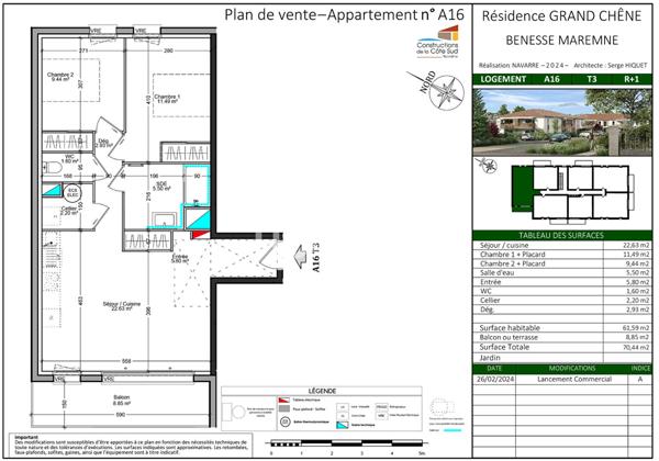Appartement neuf - Benesse-Maremne 3 pièces