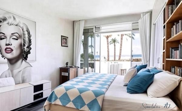 Exclusivité Cannes-Maréchal Juin, Basse Californie, grand 3 pièces, terrasse, vue mer