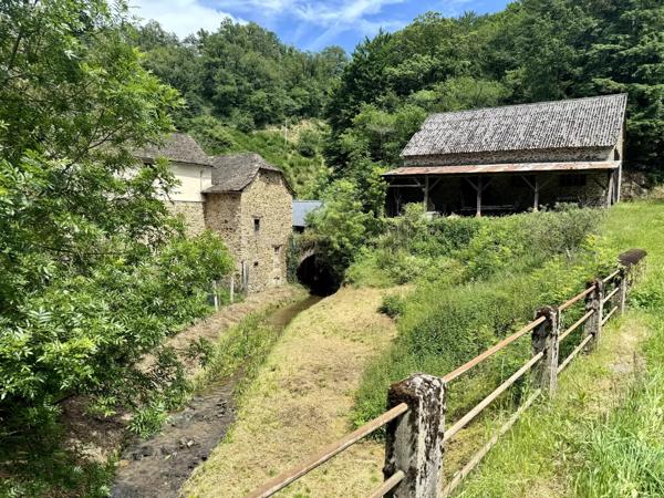 Rieupeyroux – Maison en Pierre et Moulin Converti dans la Campagne de l’Aveyron