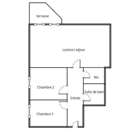Appartement 3 pieces avec terrasse et parking