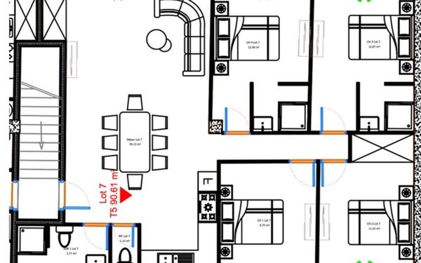 Appartement à vendre    5 pièces • 90 m2 Francheville