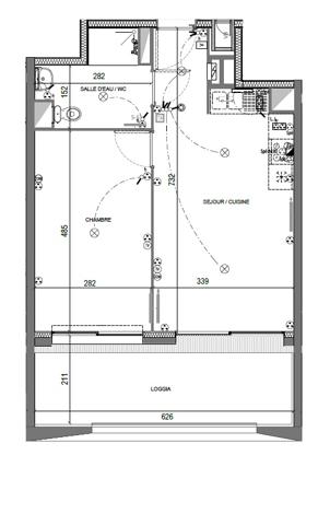 Appartement T2 NANTES Champ de Mars - 40.1 m2  673 Euros