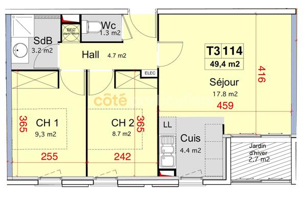 Location
                Appartement50 m² - 4 Pièces -
                    CHOLET (49300)