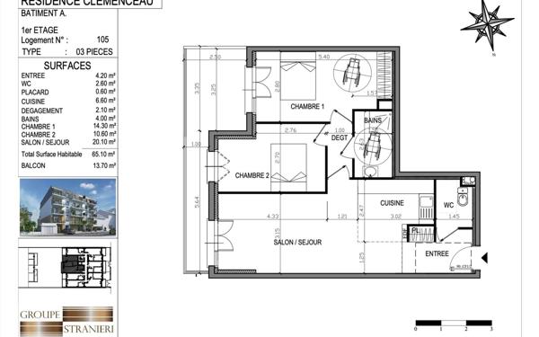 Appartement à vendre    3 pièces •  Neuilly-Plaisance