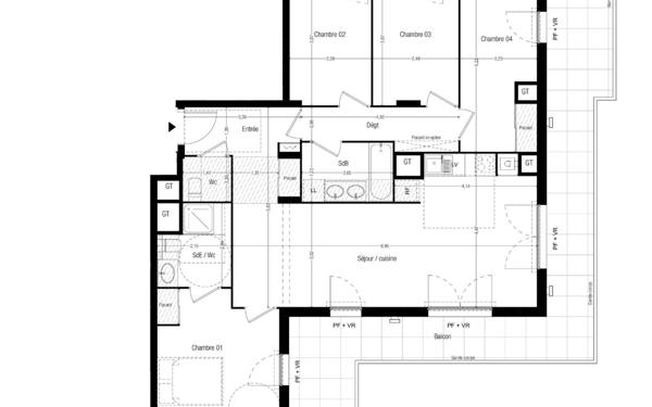 Appartement à vendre    5 pièces • 99,13 m2 Marseille 10