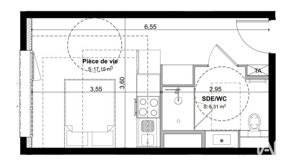 Studio à vendre 23 m² Vénissieux