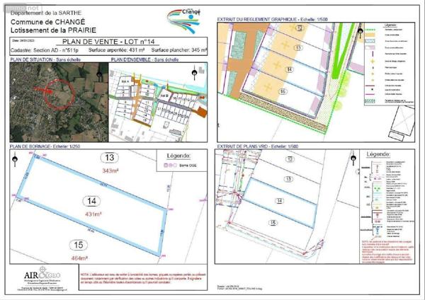 Terrain à Batir à vendre à Changé dans la Sarthe (72560), ref : CHTAB15