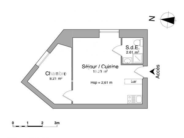 Location Appartement 2 pièces 30.15 m² - 7 RUE JEAN JAURES Poitiers 86000