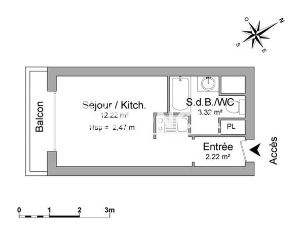 Location Studio 17.76 m² - 12 RUE DES GLACIERES Strasbourg 67000