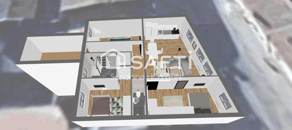 Appartement de 87m2 rénové avec 3 chambres et 2 salles de bain