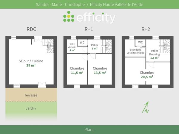 Maison 4 pièces - 101 m² Exclusivité efficity