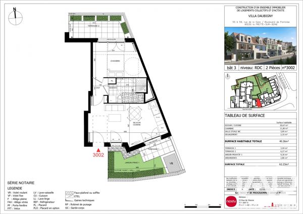 Appartement à vendre 2 pièces 40,36 m² La Frette-sur-Seine
