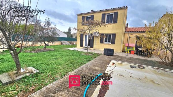 Maison Carcassonne 3 chambres 90 m2 avec jardin de 424m²